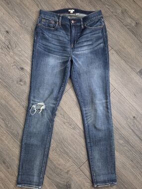 J. Crew Skinny Distressed Dark Blue Jeans